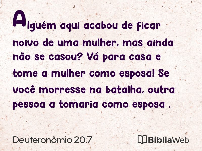 Deuteronômio 20:7 em imagem para compartilhar