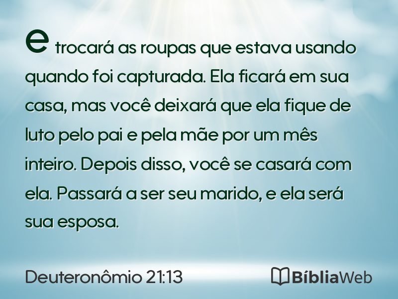 Deuteronômio 21:13 em imagem para compartilhar
