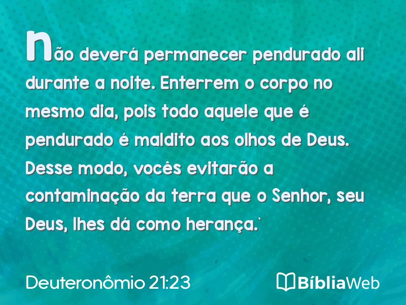 Deuteronômio 21:23 em imagem para compartilhar