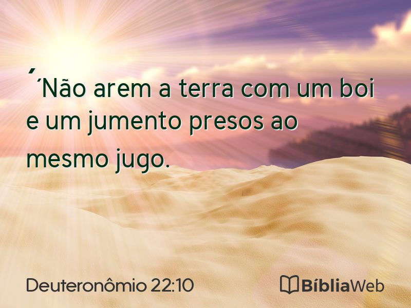 Deuteronômio 22:10 em imagem para compartilhar