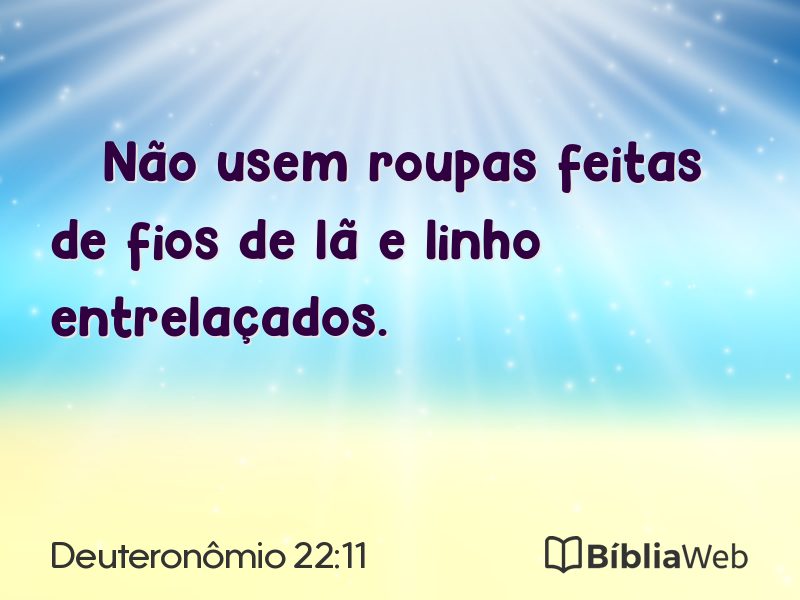 Deuteronômio 22:11 em imagem para compartilhar