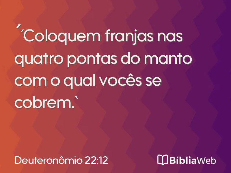 Deuteronômio 22:12 em imagem para compartilhar