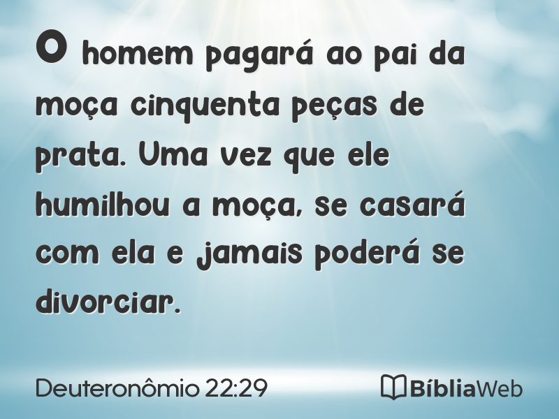 Deuteronômio 22:29 em imagem para compartilhar