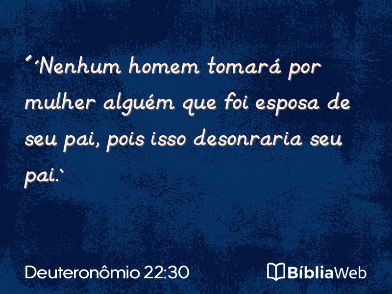 Deuteronômio 22:30 em imagem para compartilhar