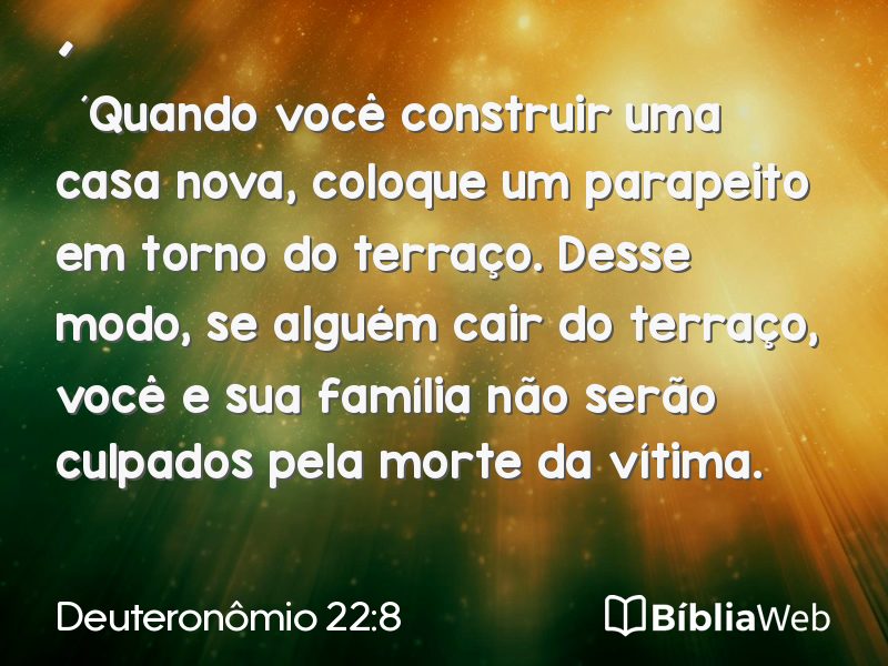 Deuteronômio 22:8 em imagem para compartilhar