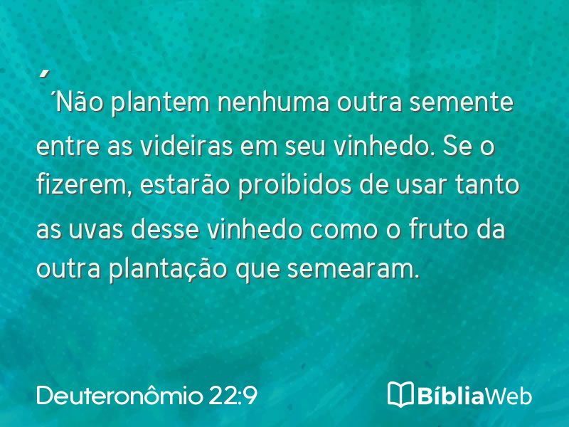 Deuteronômio 22:9 em imagem para compartilhar