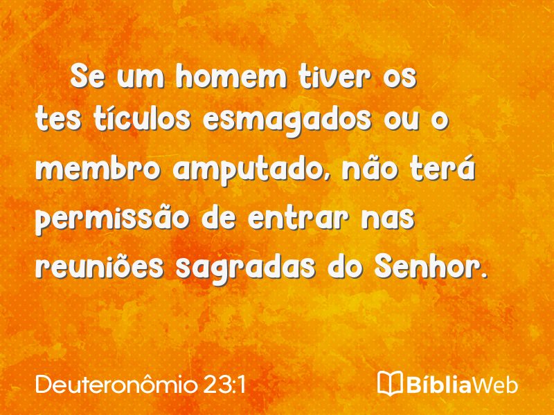 Deuteronômio 23:1 em imagem para compartilhar