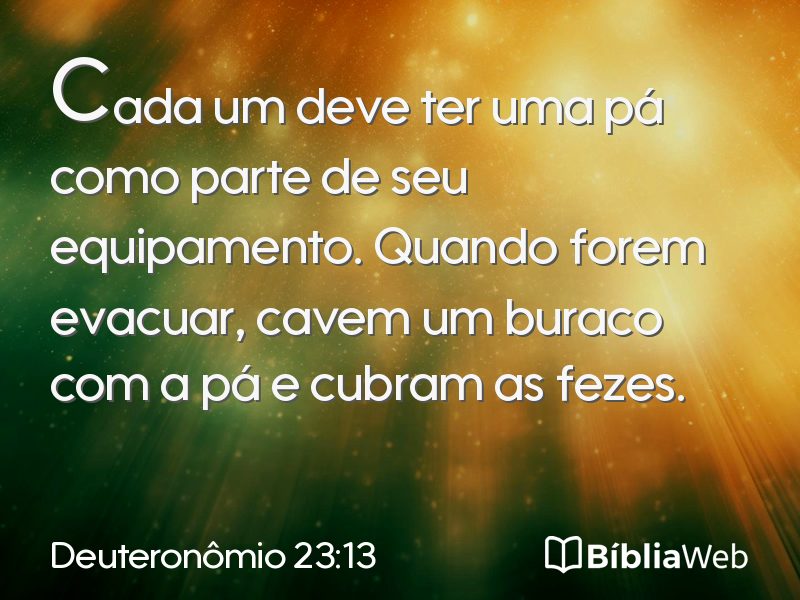 Deuteronômio 23:13 em imagem para compartilhar