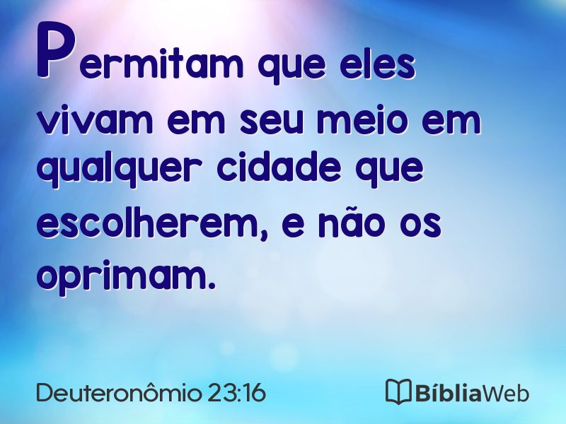 Deuteronômio 23:16 em imagem para compartilhar