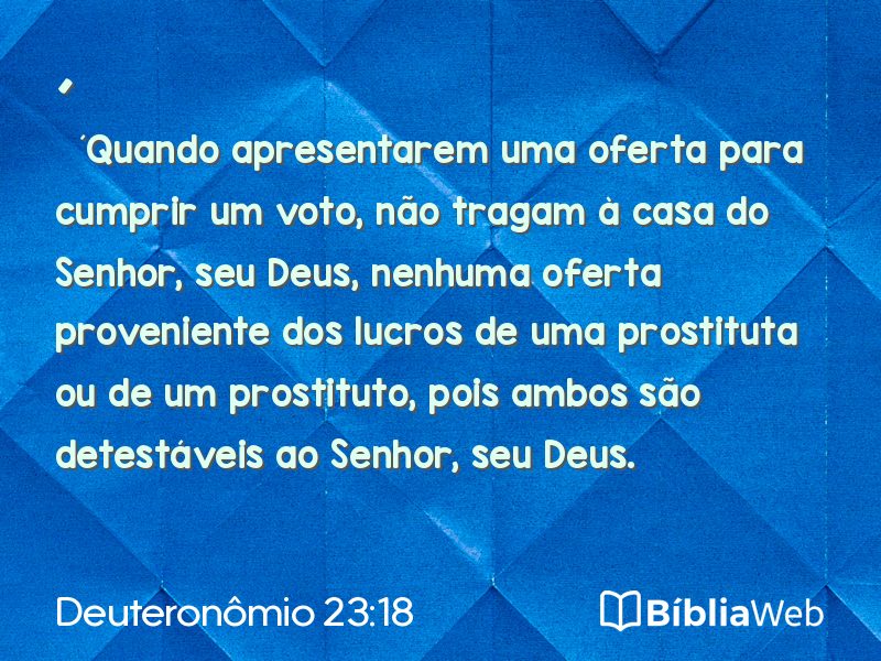 Deuteronômio 23:18 em imagem para compartilhar