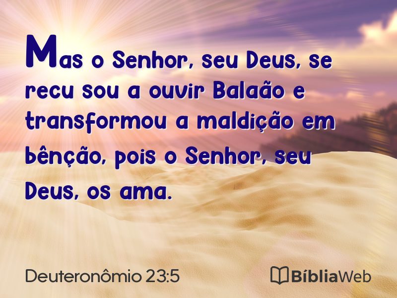 Deuteronômio 23:5 em imagem para compartilhar