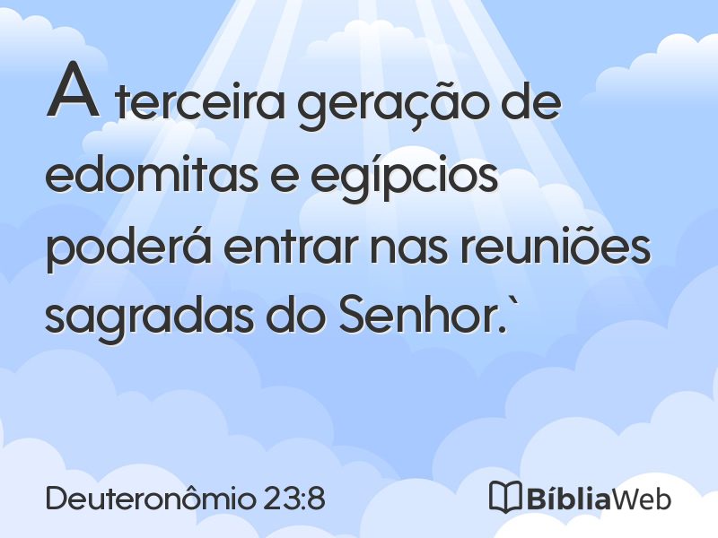 Deuteronômio 23:8 em imagem para compartilhar