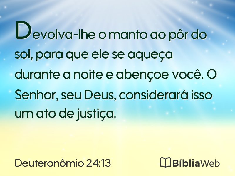 Deuteronômio 24:13 em imagem para compartilhar