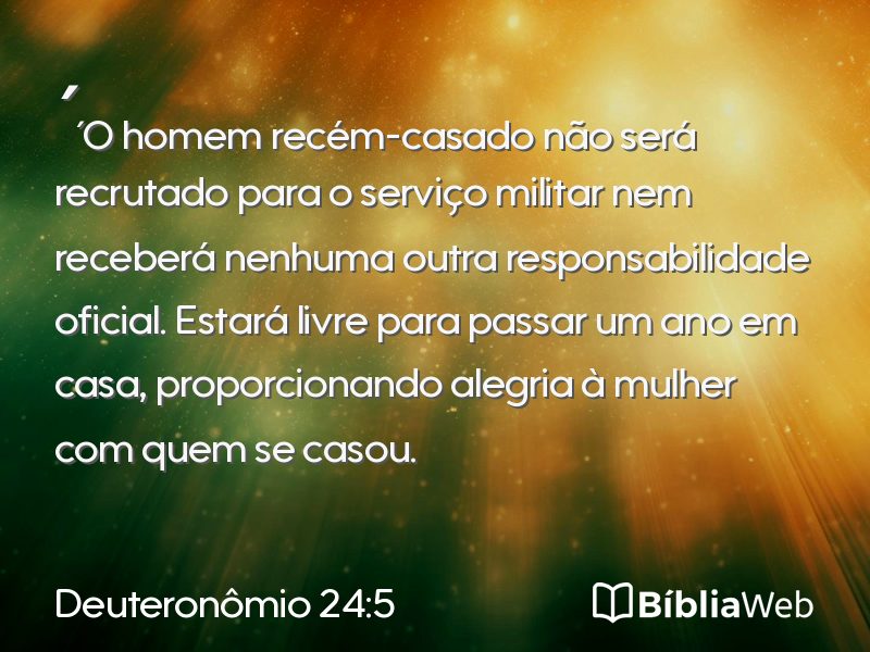 Deuteronômio 24:5 em imagem para compartilhar