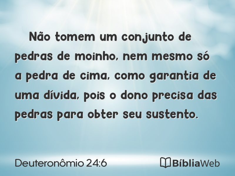 Deuteronômio 24:6 em imagem para compartilhar