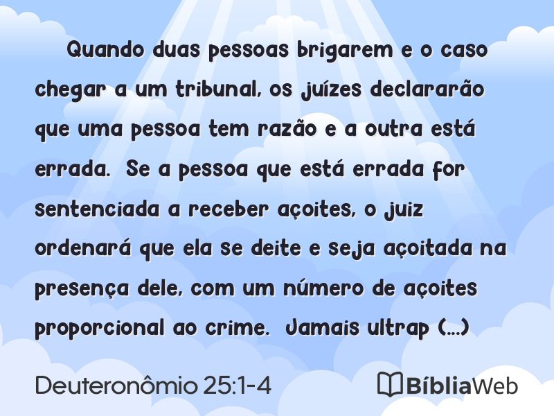 Deuteronômio 25:1-4 em imagem para compartilhar