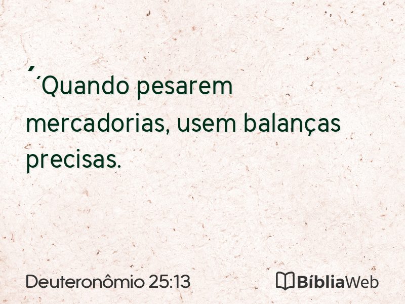 Deuteronômio 25:13 em imagem para compartilhar