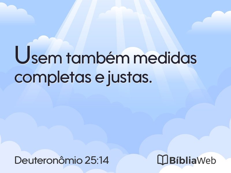 Deuteronômio 25:14 em imagem para compartilhar