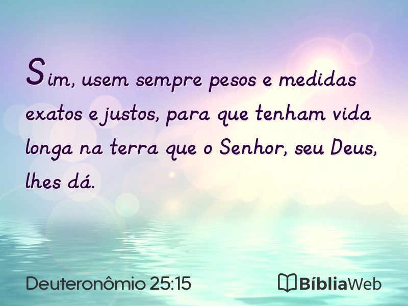Deuteronômio 25:15 em imagem para compartilhar