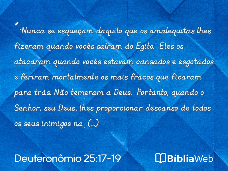 Deuteronômio 25:17-19 em imagem para compartilhar