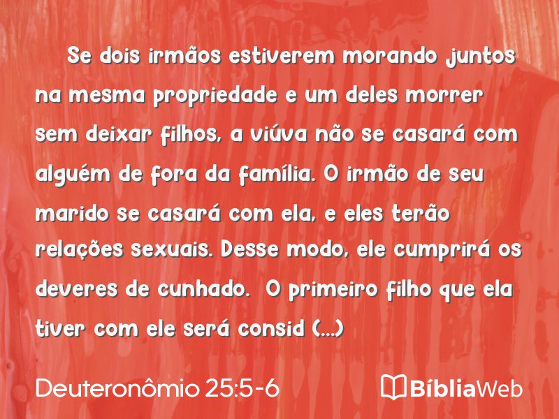 Deuteronômio 25:5-6 em imagem para compartilhar