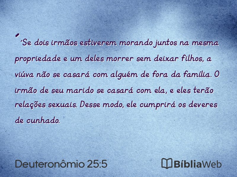 Deuteronômio 25:5 em imagem para compartilhar