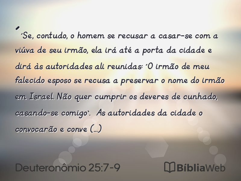 Deuteronômio 25:7-9 em imagem para compartilhar
