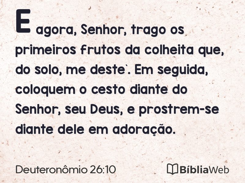 Deuteronômio 26:10 em imagem para compartilhar