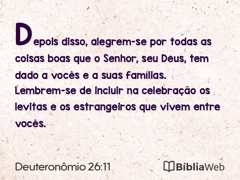 Deuteronômio 26:11 em imagem para compartilhar