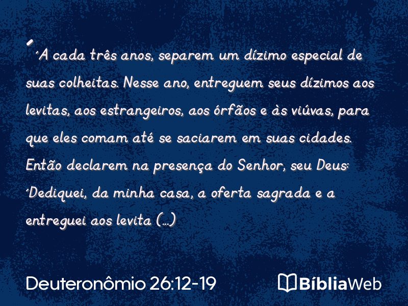 Deuteronômio 26:12-19 em imagem para compartilhar