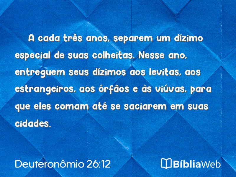 Deuteronômio 26:12 em imagem para compartilhar