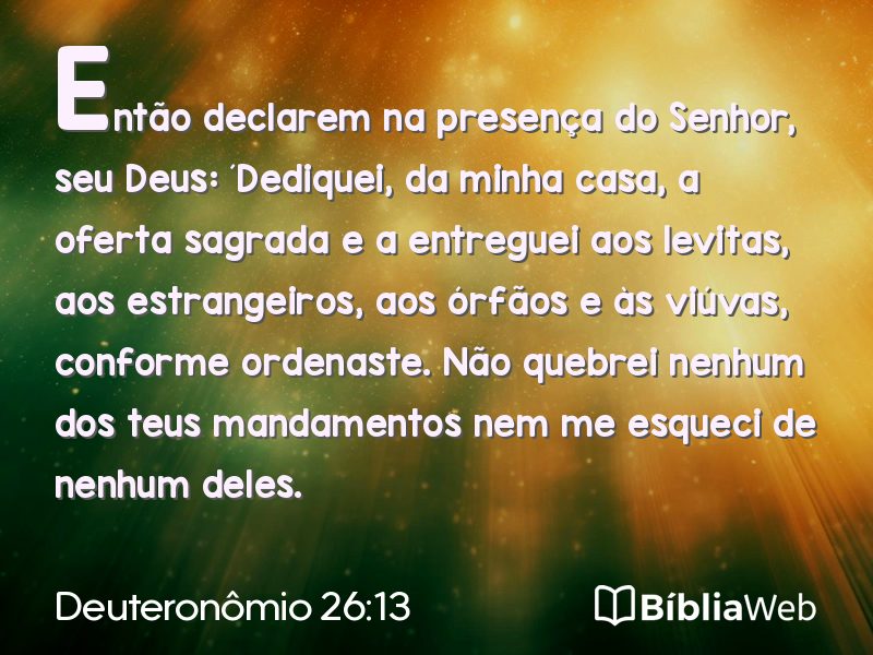 Deuteronômio 26:13 em imagem para compartilhar