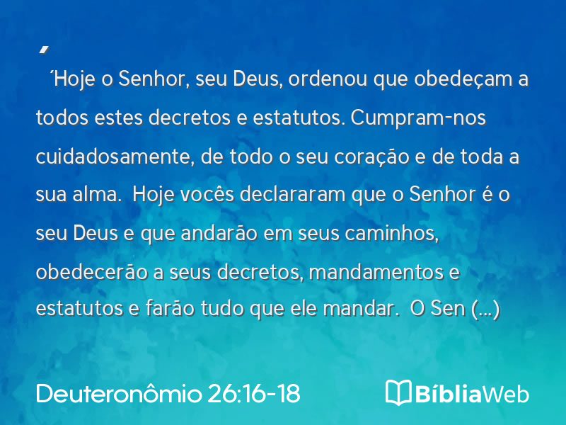 Deuteronômio 26:16-18 em imagem para compartilhar