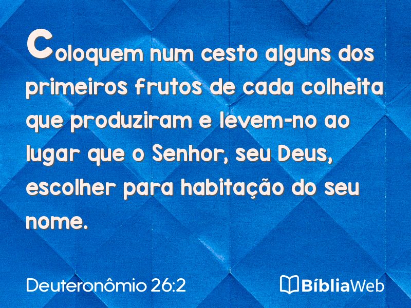 Deuteronômio 26:2 em imagem para compartilhar