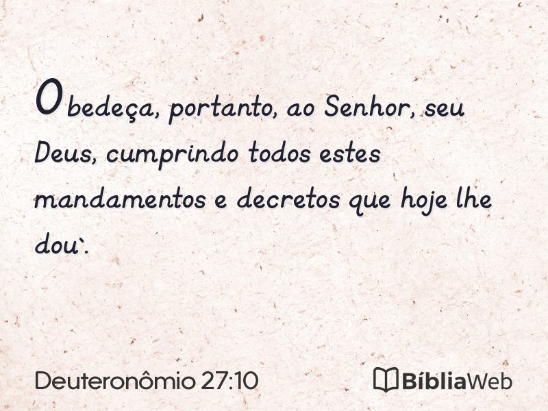 Deuteronômio 27:10 em imagem para compartilhar