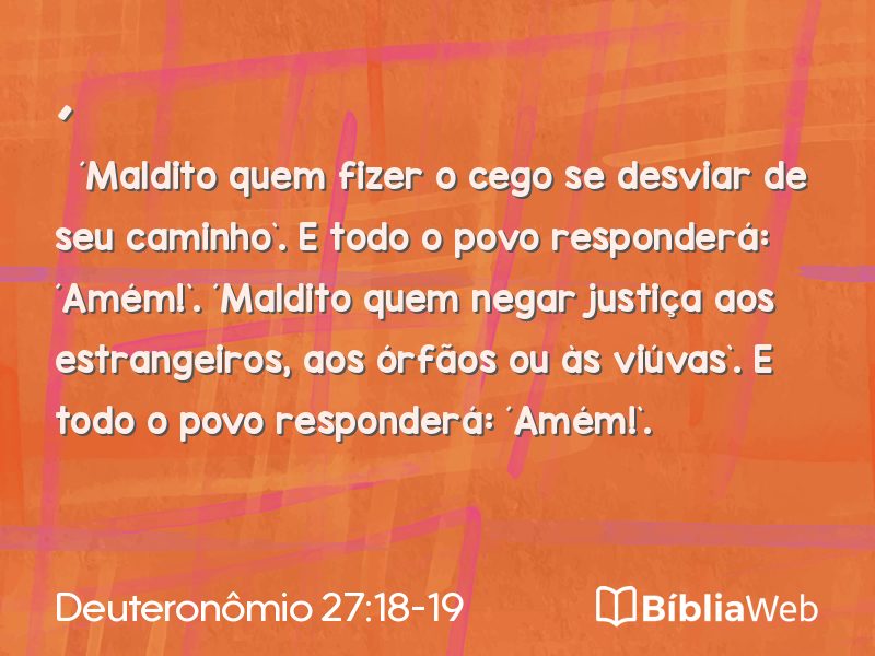 Deuteronômio 27:18-19 em imagem para compartilhar