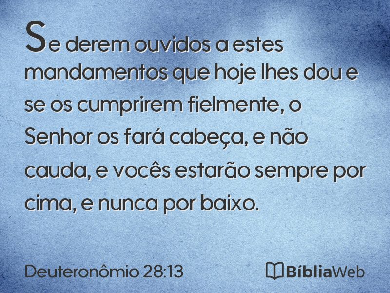Deuteronômio 28:13 em imagem para compartilhar
