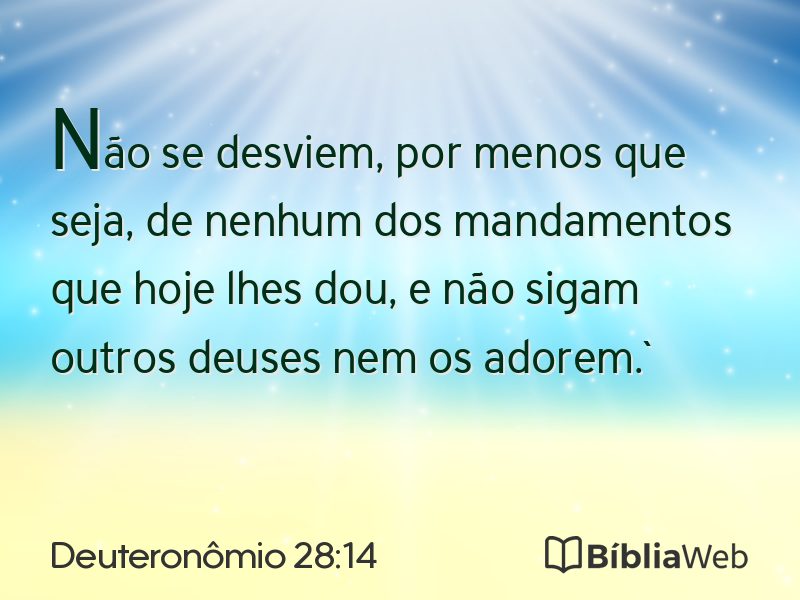 Deuteronômio 28:14 em imagem para compartilhar
