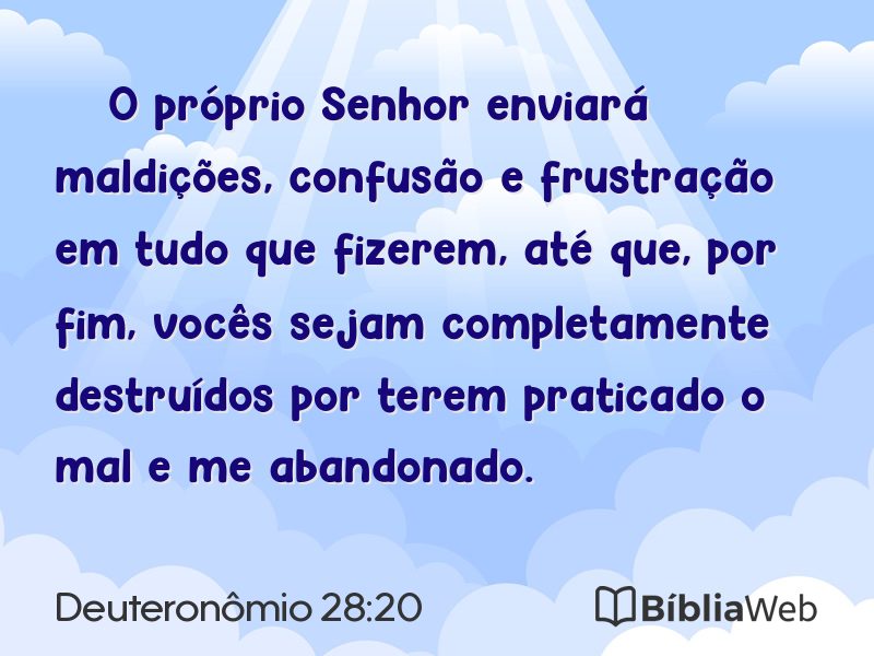 Deuteronômio 28:20 em imagem para compartilhar