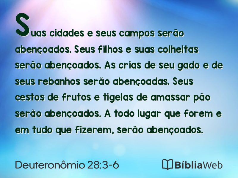 Deuteronômio 28:3-6 em imagem para compartilhar