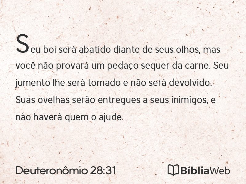 Deuteronômio 28:31 em imagem para compartilhar
