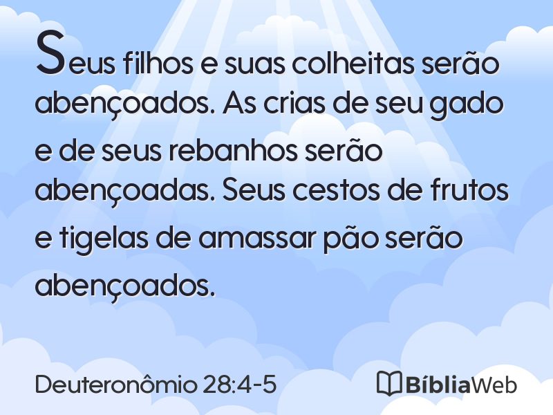 Deuteronômio 28:4-5 em imagem para compartilhar