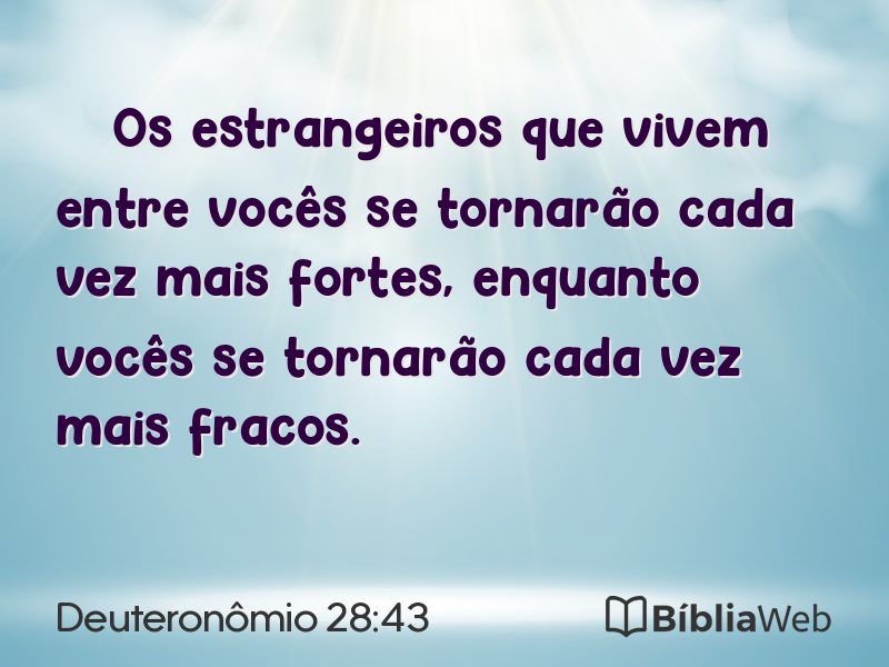 Deuteronômio 28:43 em imagem para compartilhar