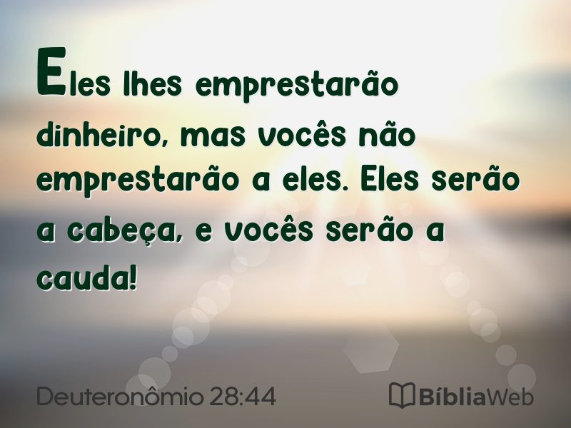 Deuteronômio 28:44 em imagem para compartilhar