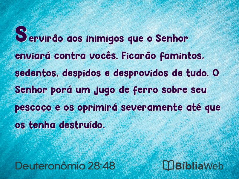 Deuteronômio 28:48 em imagem para compartilhar
