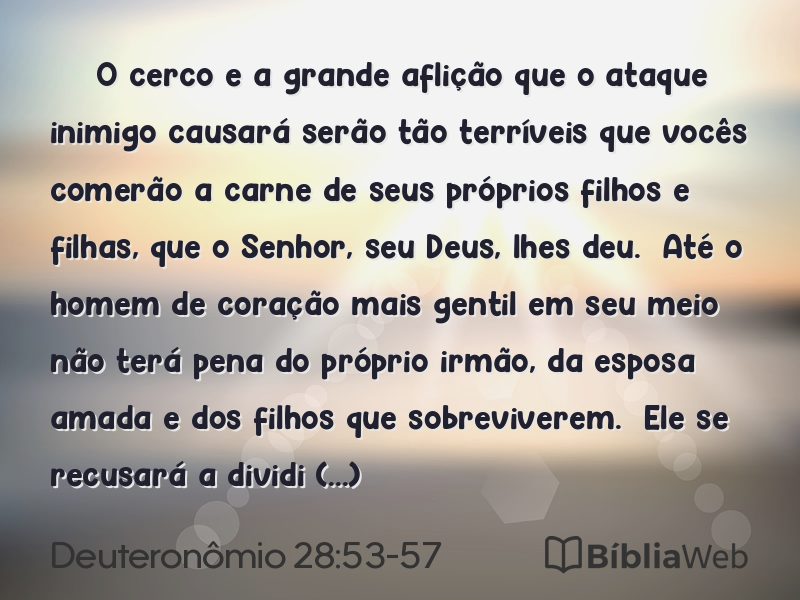 Deuteronômio 28:53-57 em imagem para compartilhar