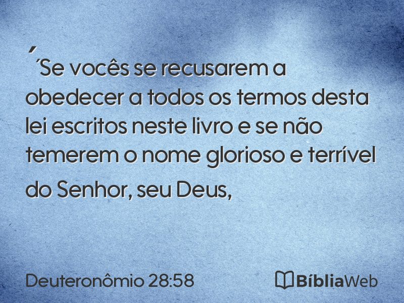 Deuteronômio 28:58 em imagem para compartilhar