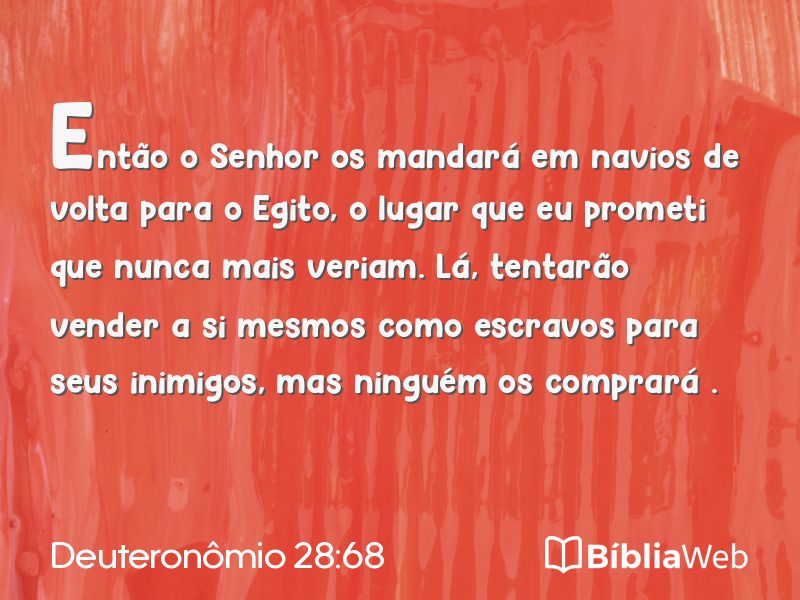 Deuteronômio 28:68 em imagem para compartilhar