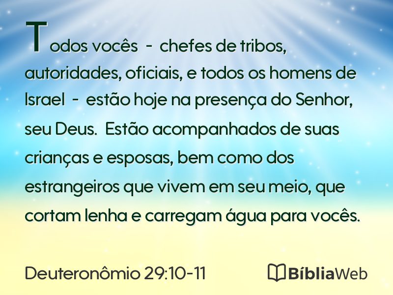 Deuteronômio 29:10-11 em imagem para compartilhar