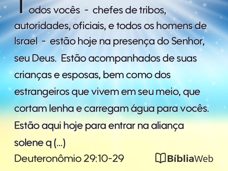 Deuteronômio 29:10-29 em imagem para compartilhar